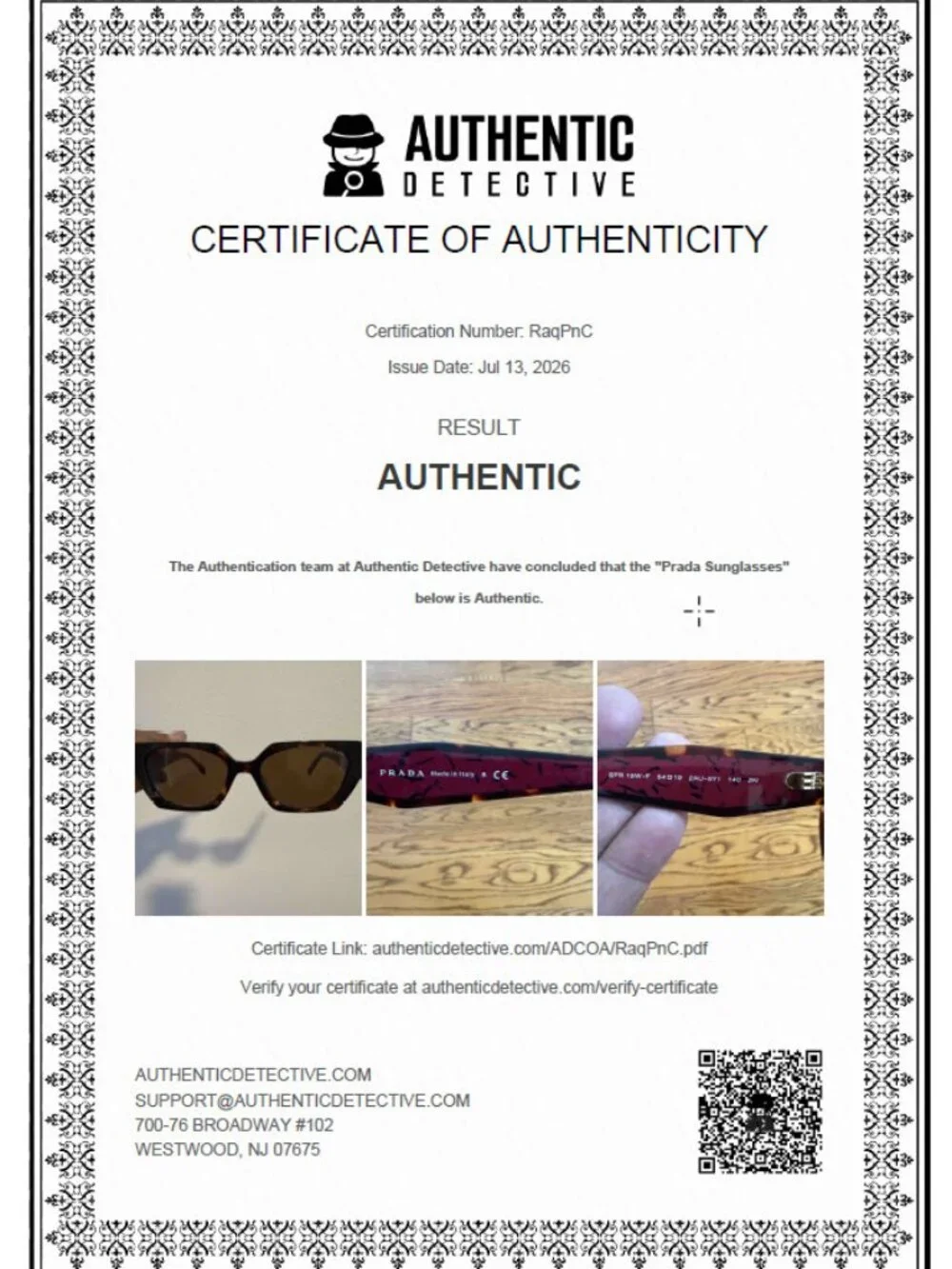 Prada PR 15WS Oversized Square Sunglasses Women Red Tortoiseshell UV400